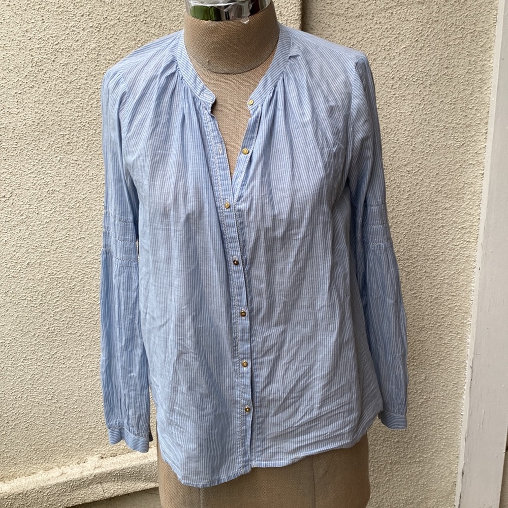 Ulla Johnson from Neiman’s 100% cotton lovely thin blue & white striped blouse - Picture 10 of 12